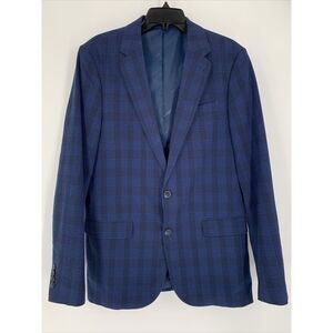 Karl Lagerfeld‎ Paris Blue Plaid Men's Blazer Sports Suit Jacket Sz 40